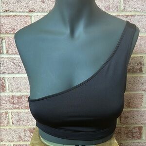 PINK Victoria’s Secret Black One-Shoulder Sports Bra Size XS